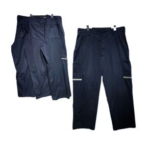 STAN HERMAN Cargo Work Pants Lot of 3 Mens 36x27 Navy Reflective FEDEX